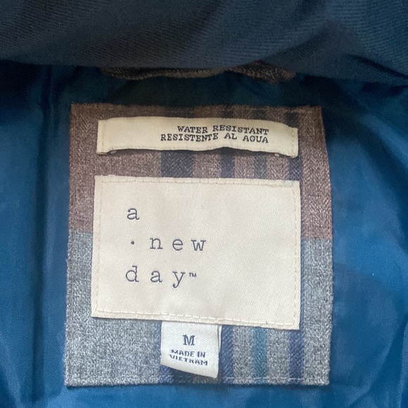 A new day plaid long quilted puffer jacket coat zara style - Picture 2 of 3